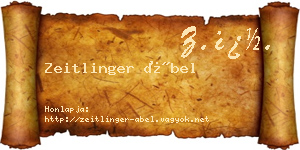 Zeitlinger Ábel névjegykártya